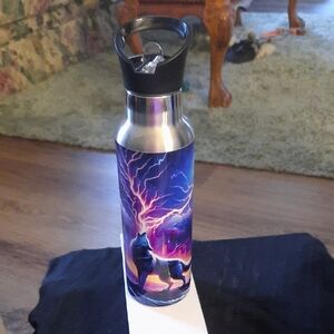 Colorful Wolf Graphic Stainless Steel Bottle